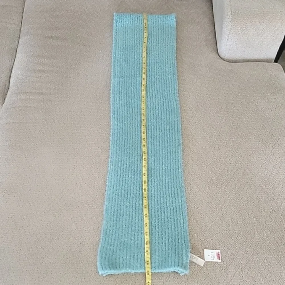 LOFT Outlet Light Turquoise Fuzzy Winter Scarf